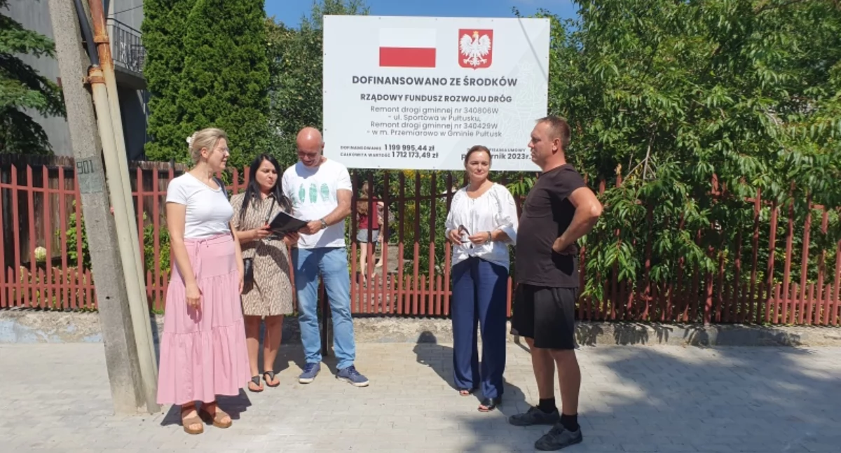 WIADOMOŚCI Z URZĘDU MIEJSKIEGO W PUŁTUSKU, Remont drogi gminnej 340806 Sportowa Pułtusku odbiór końcowy zadania - zdjęcie, fotografia