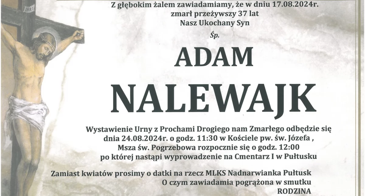 Społeczeństwo, Pogrzeb Adama sobotę sierpnia - zdjęcie, fotografia