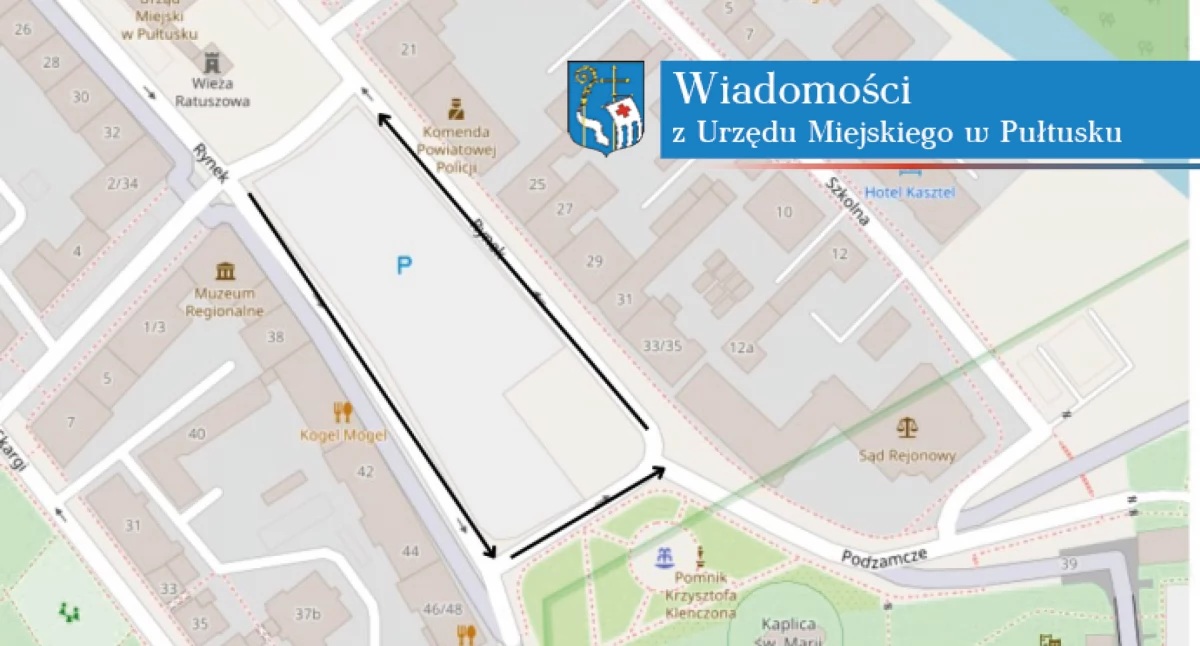WIADOMOŚCI Z URZĘDU MIEJSKIEGO W PUŁTUSKU, Odcinek ulicy Rynek będzie wyłączony dziś sierpnia) ruchu - zdjęcie, fotografia