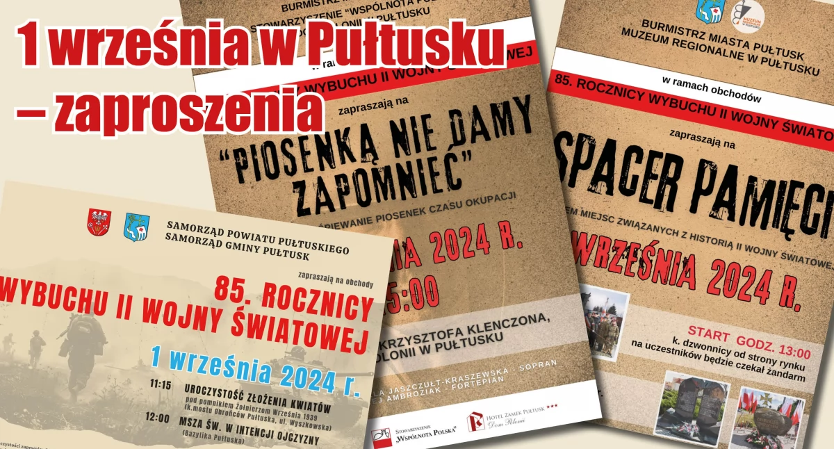 WIADOMOŚCI Z URZĘDU MIEJSKIEGO W PUŁTUSKU, września Pułtusku zaproszenie uroczystości wydarzenia - zdjęcie, fotografia