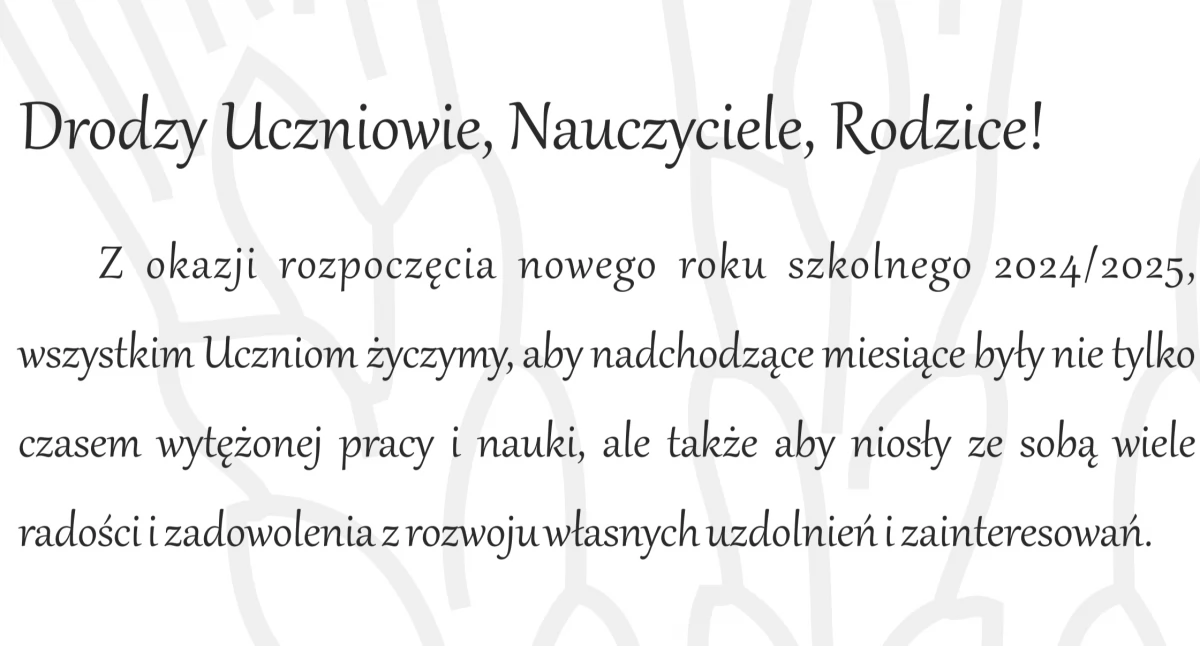 WIADOMOŚCI ZE STAROSTWA POWIATOWEGO, Życzenia okazji rozpoczęcia szkolnego - zdjęcie, fotografia