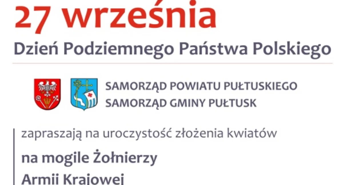 WIADOMOŚCI Z URZĘDU MIEJSKIEGO W PUŁTUSKU, Września Dzień Podziemnego Państwa Polskiego - zdjęcie, fotografia