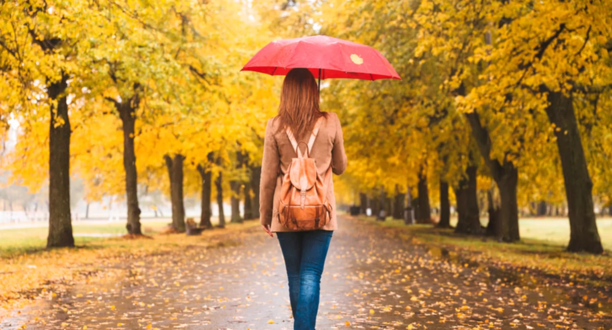 Społeczeństwo, Jesienna pogoda rujnuje twój nastrój Ekspert poleca spacer deszczu - zdjęcie, fotografia