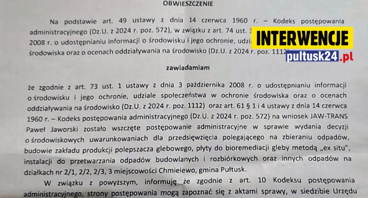 Gminy, Chmielewie powstać zakład przetwarzania odpadów Mieszkańcy przeciw! - zdjęcie, fotografia