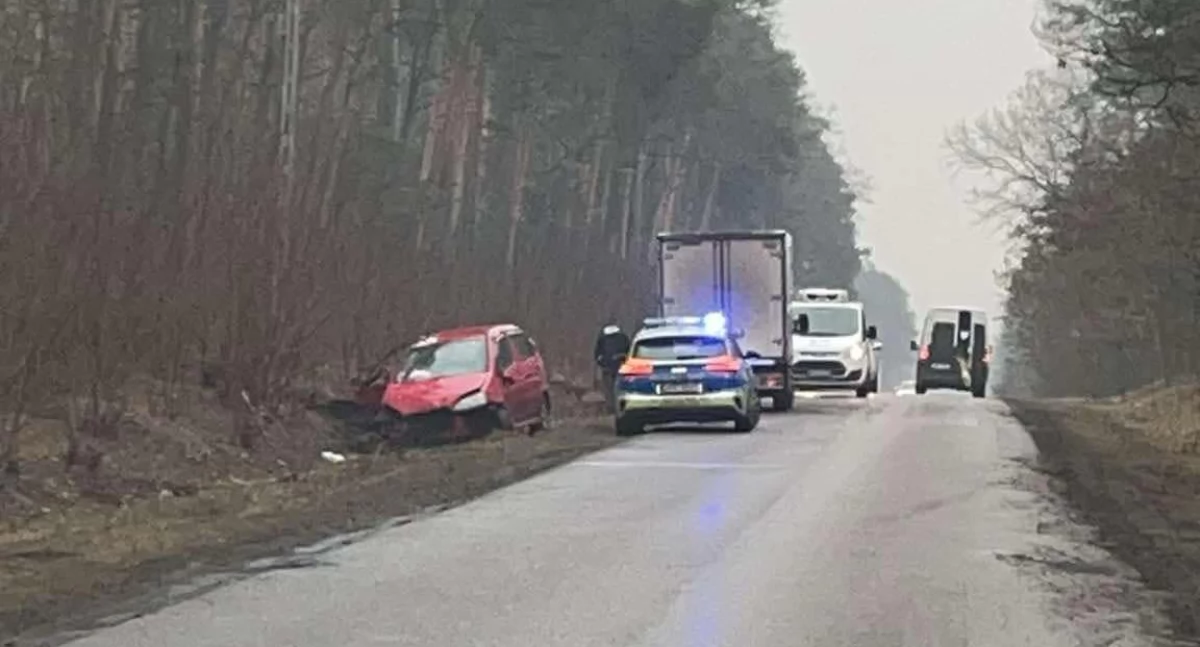 Wypadki, Wypadek drodze Pułtusk Psary - zdjęcie, fotografia