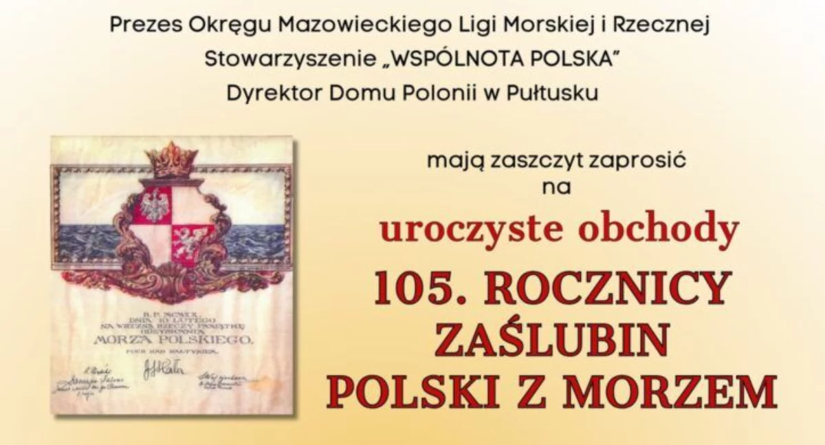 Koncerty, Uroczyste obchody Rocznicy Zaślubin Polski Morzem wszystkie Panie czeka niespodzianka! - zdjęcie, fotografia