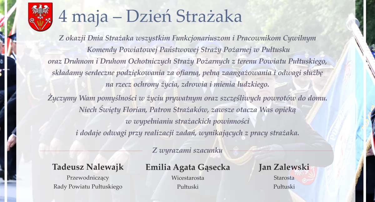 WIADOMOŚCI ZE STAROSTWA POWIATOWEGO, Dzień Strażaka - zdjęcie, fotografia