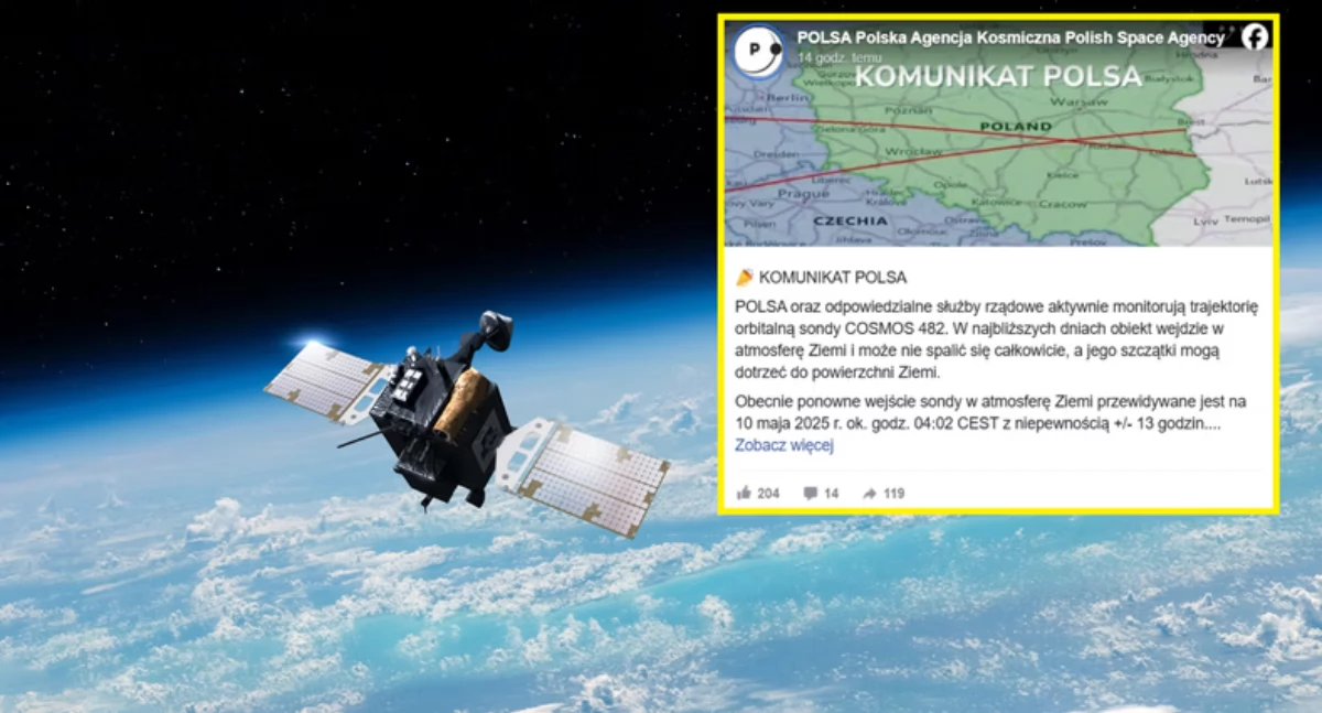 Społeczeństwo, Radziecka sonda kosmiczna zbliża Ziemi szczątki spadną Polskę - zdjęcie, fotografia