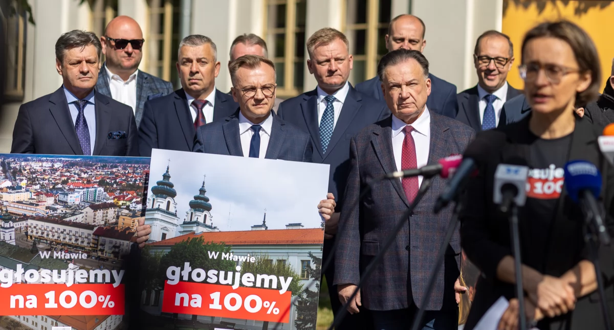 Wybory, Informacja prasowa „Głosujemy procent” samorządowcy Mazowsza zachęcają udziału wyborach prezydenckich - zdjęcie, fotografia