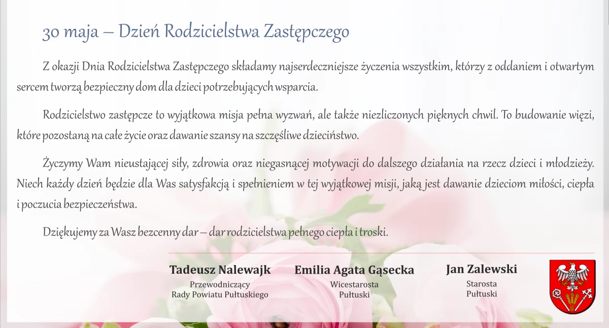 WIADOMOŚCI ZE STAROSTWA POWIATOWEGO, Dzień Rodzicielstwa Zastępczego - zdjęcie, fotografia
