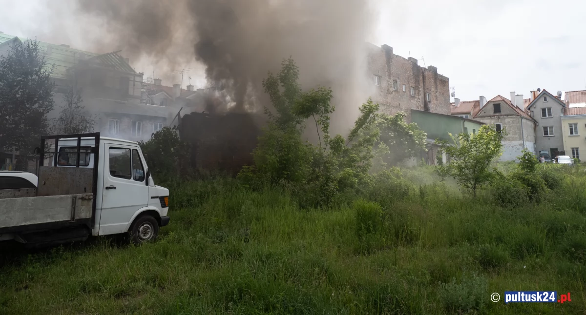 Pożar przy Rynku w Pułtusku