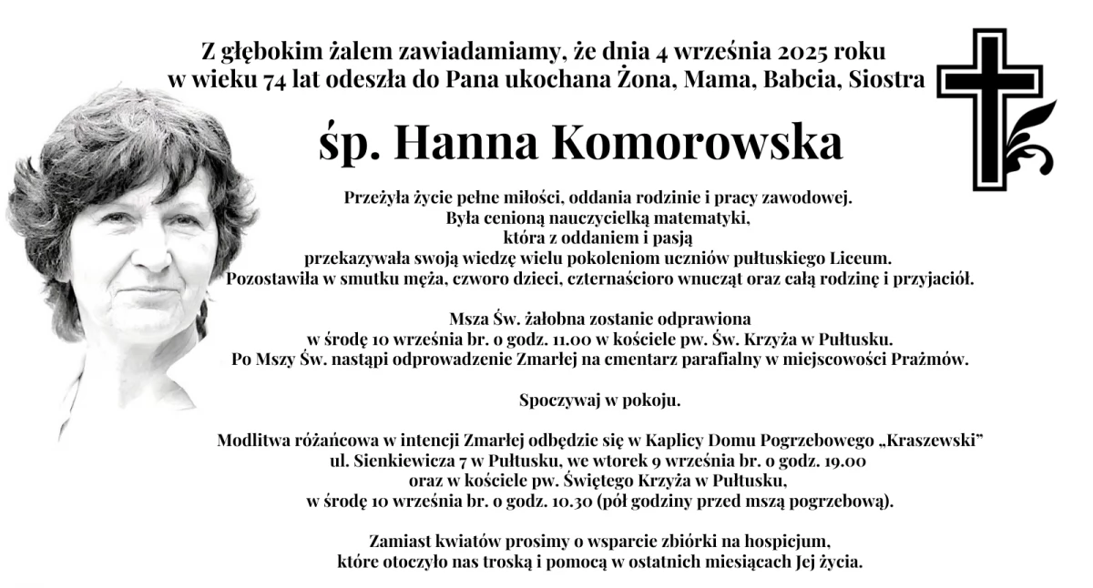 Komunikaty, Nekrolog - zdjęcie, fotografia