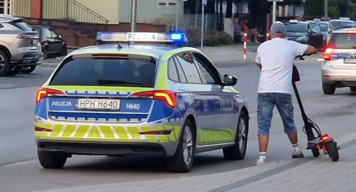 Policja, Kierował hulajnogą wpływem alkoholu - zdjęcie, fotografia
