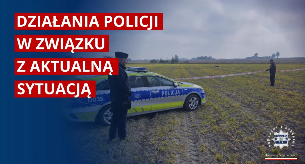 Policja, tysięcy policjantów prowadzi działania związane poszukiwaniem szczątków dronów - zdjęcie, fotografia