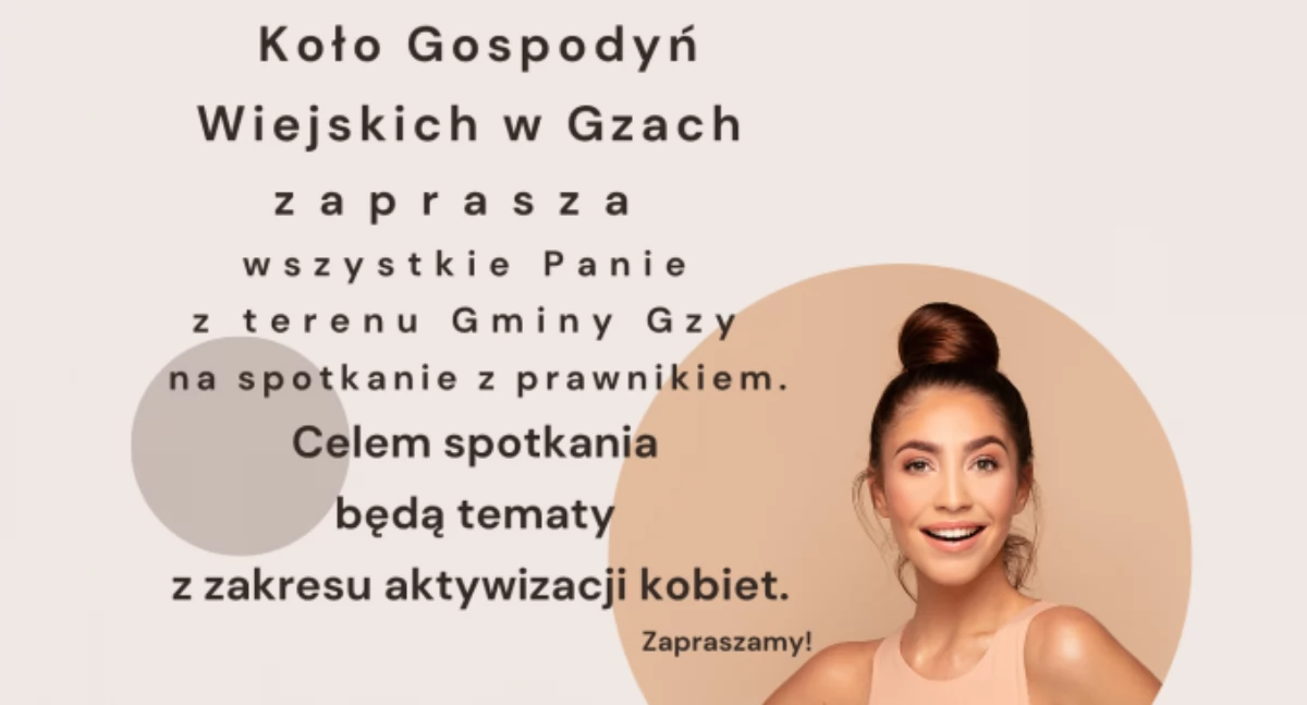 KGW w Gzach zaprasza na spotkanie z prawnikiem. Temat – aktywizacja kobiet