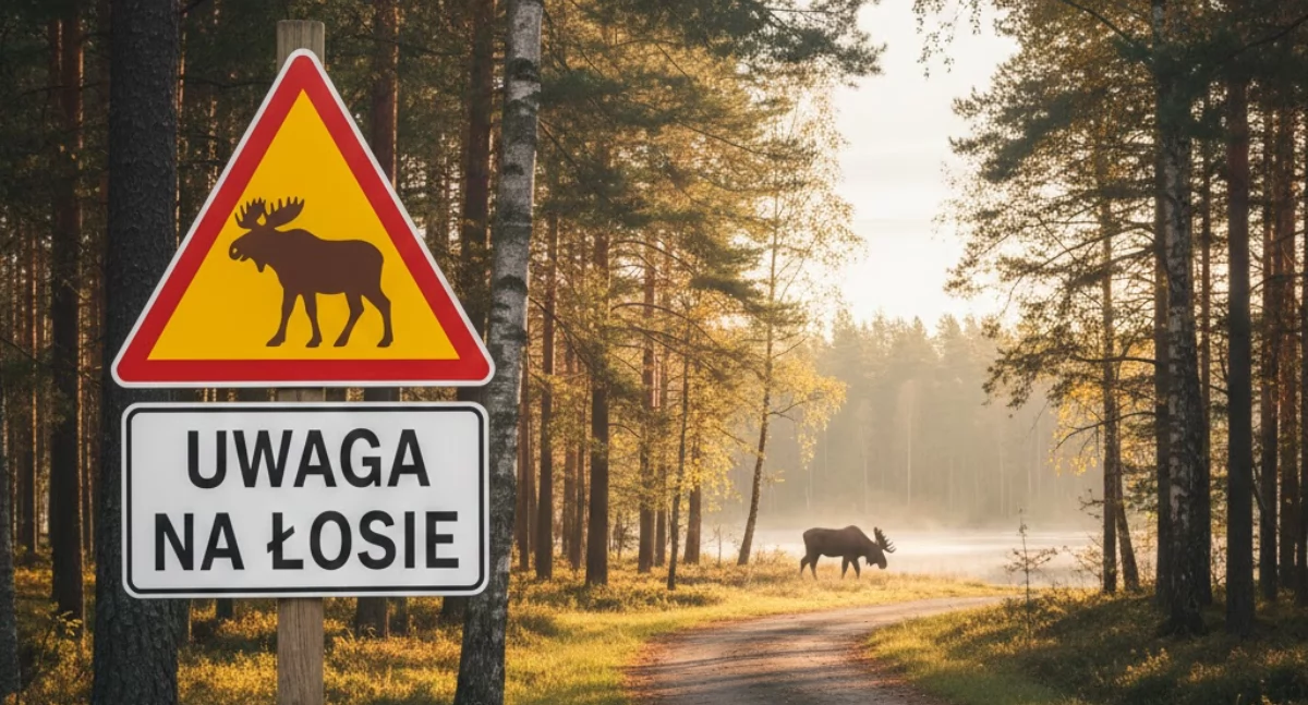 Wypadki, Uwaga łosie! Groźny weekend drogach powiatu pułtuskiego - zdjęcie, fotografia