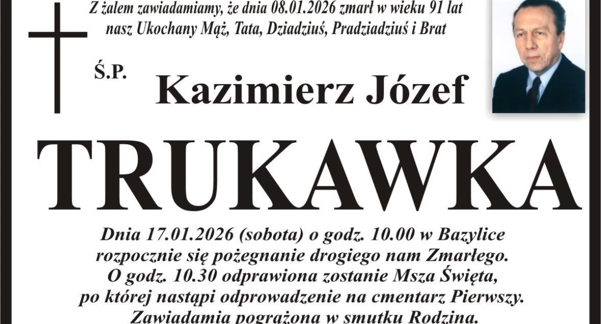 Kondolencje, Zmarł Kazimierz Trukawka nauczyciel Ruszkowskiego - zdjęcie, fotografia