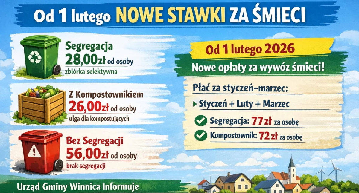 Społeczeństwo, Winnica lutego stawki śmieci - zdjęcie, fotografia