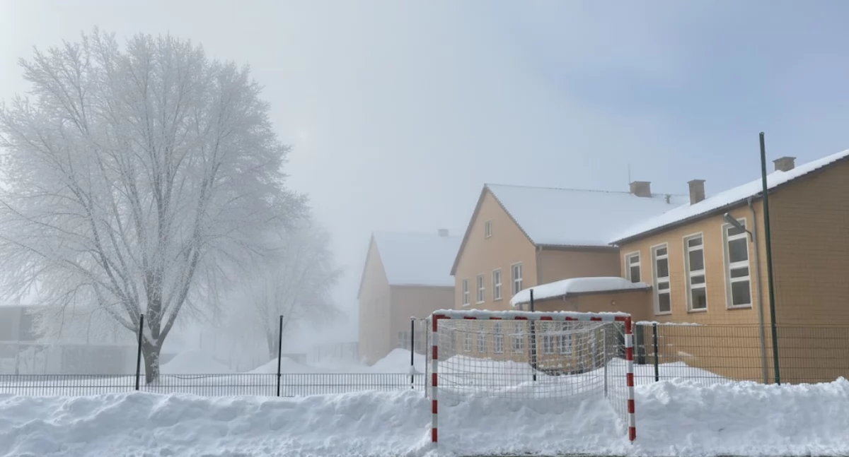 Szkoła w Pokrzywnicy. Zdj. wygenerowane przez AI