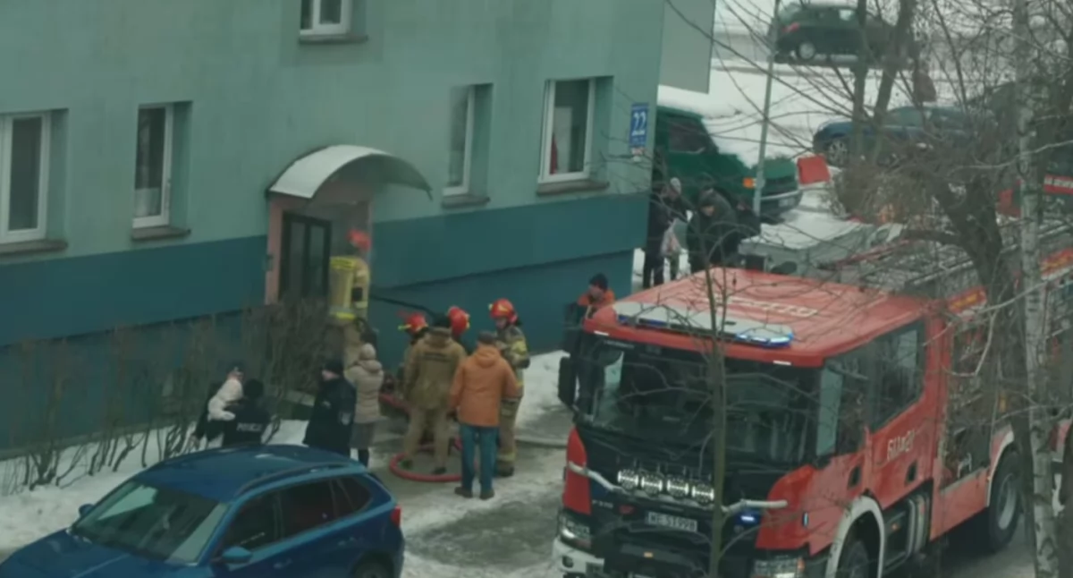 Pożary, Szczegóły pożaru ewakuacji Mickiewicza - zdjęcie, fotografia