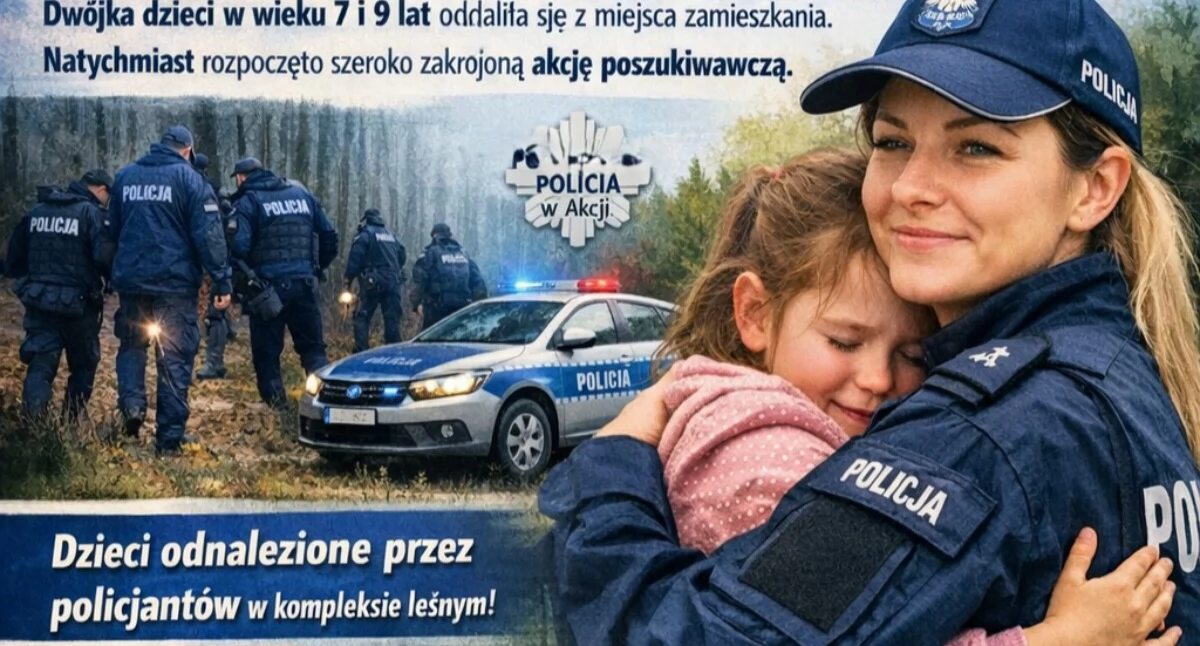 Policja, Zaginione dzieci odnalezione! - zdjęcie, fotografia