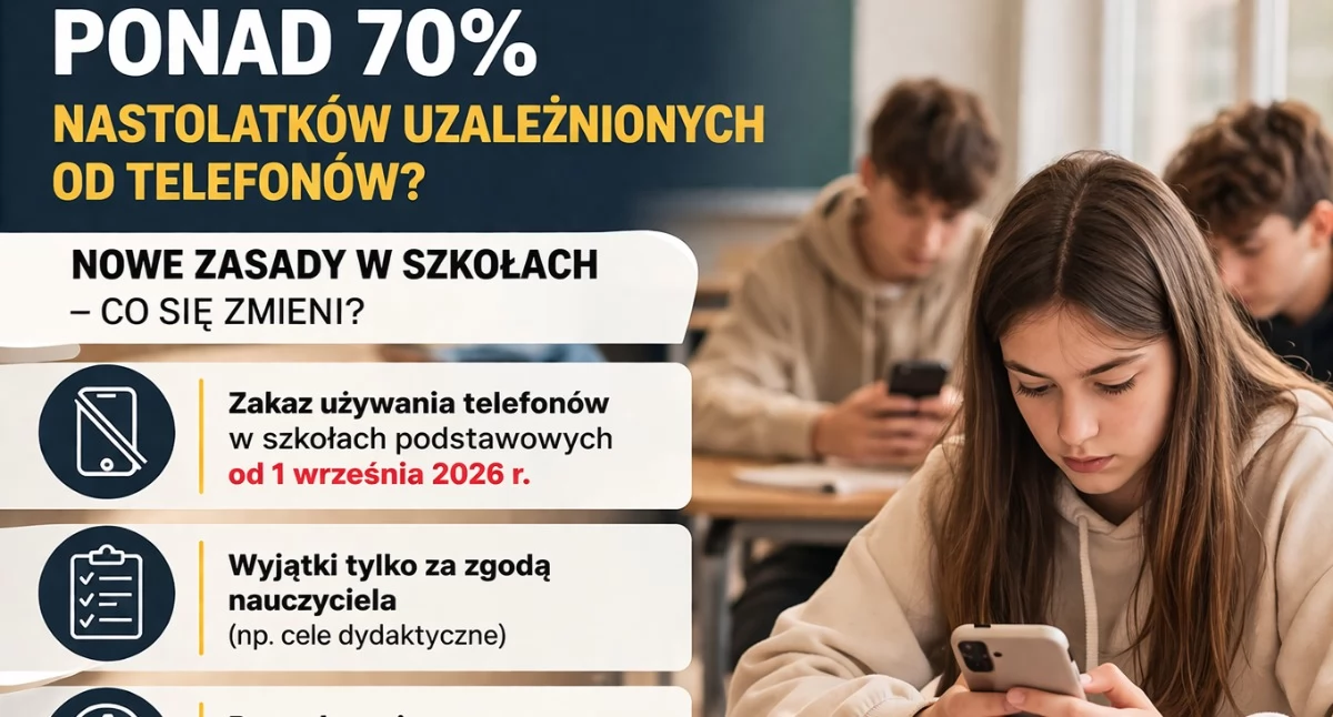 Społeczeństwo, Zakaz telefonów szkołach września - zdjęcie, fotografia