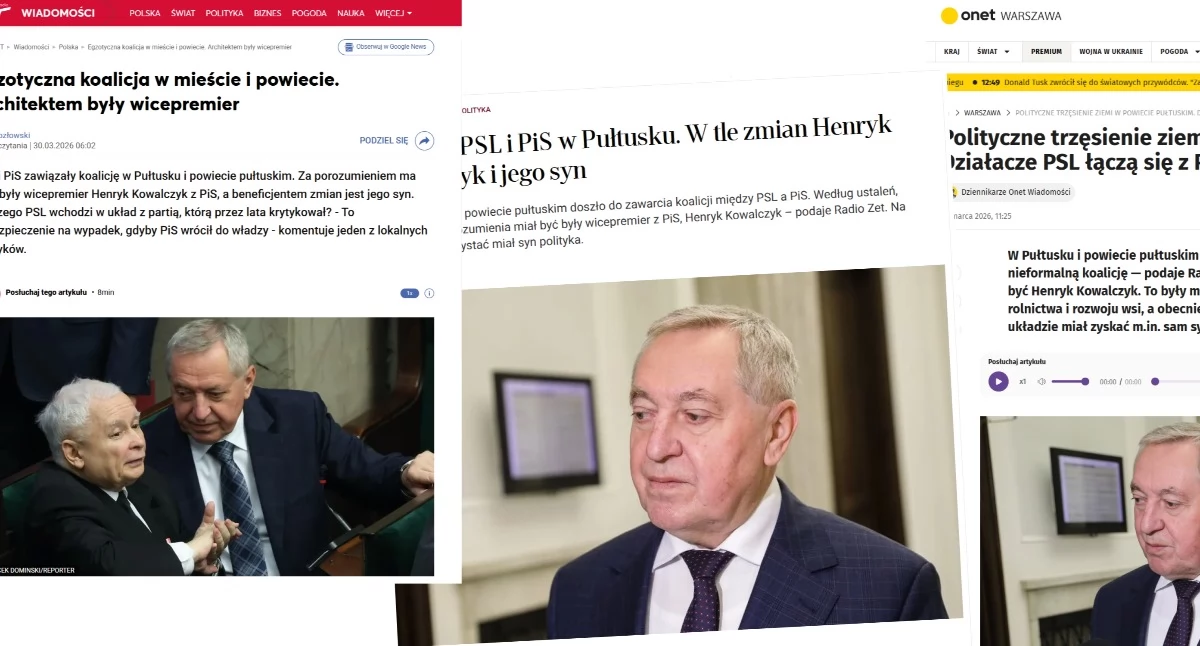 W polityce, Media ogólnopolskie piszą egzotycznej koalicji Pułtusku - zdjęcie, fotografia