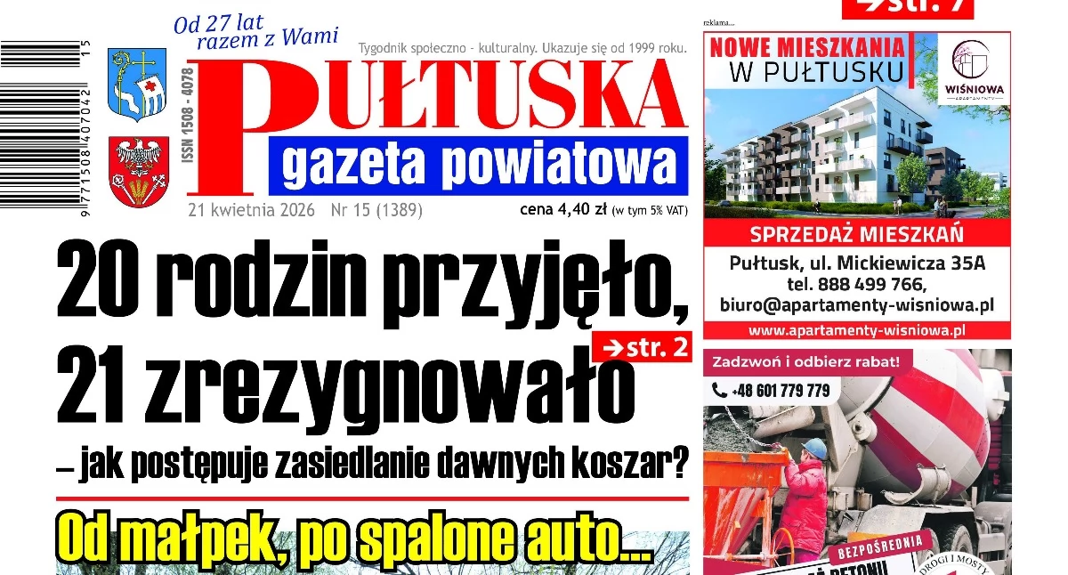 W aktualnym numerze PGP, jutro numer Pułtuskiej Gazety Powiatowej nim… - zdjęcie, fotografia