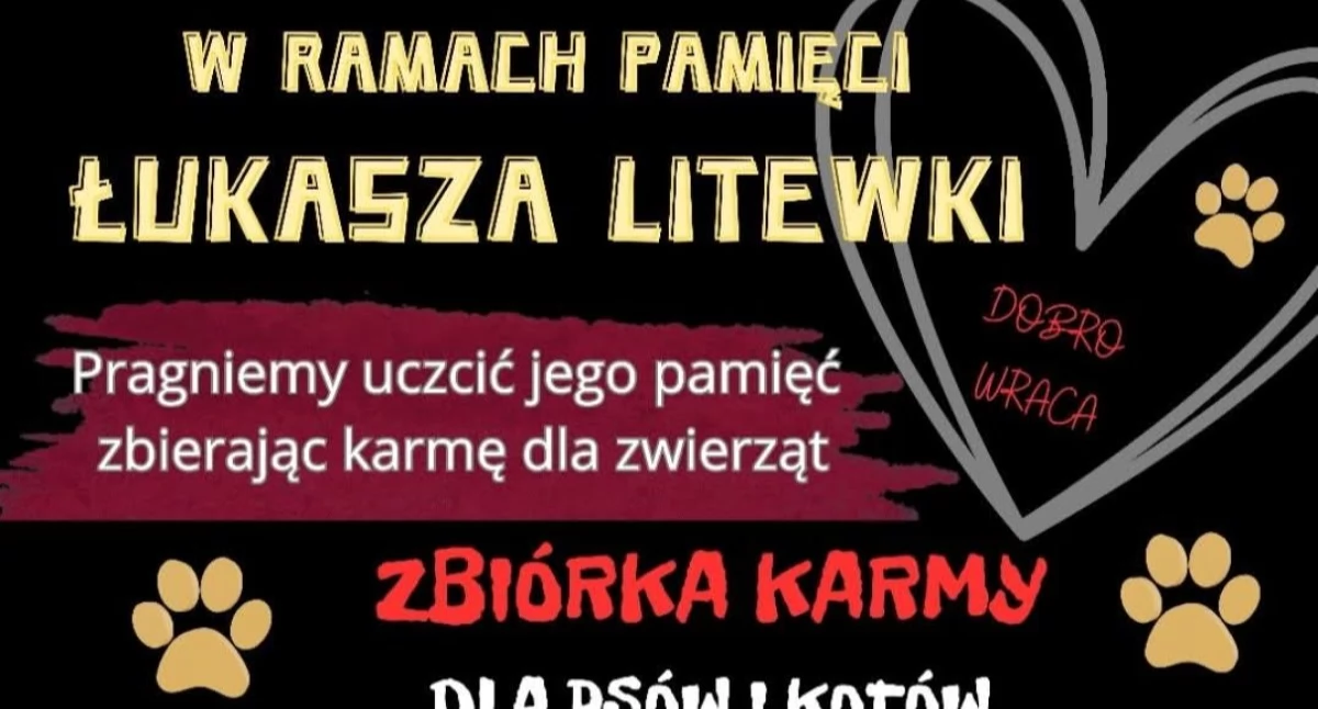 Zwierzaki, Pułtusk hołdzie Łukaszowi Litewce Wielka zbiórka karmy zamiast kwiatów - zdjęcie, fotografia