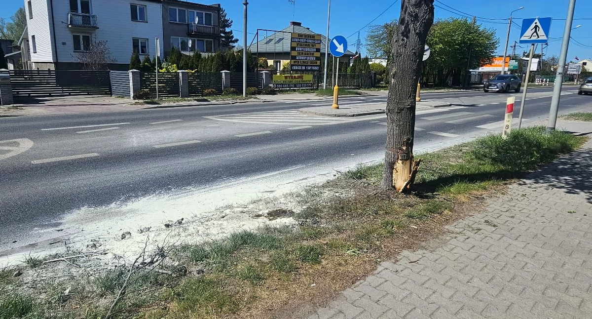 Wypadki, Samochód uderzył drzewo stanął ogniu pomogli świadkowie - zdjęcie, fotografia