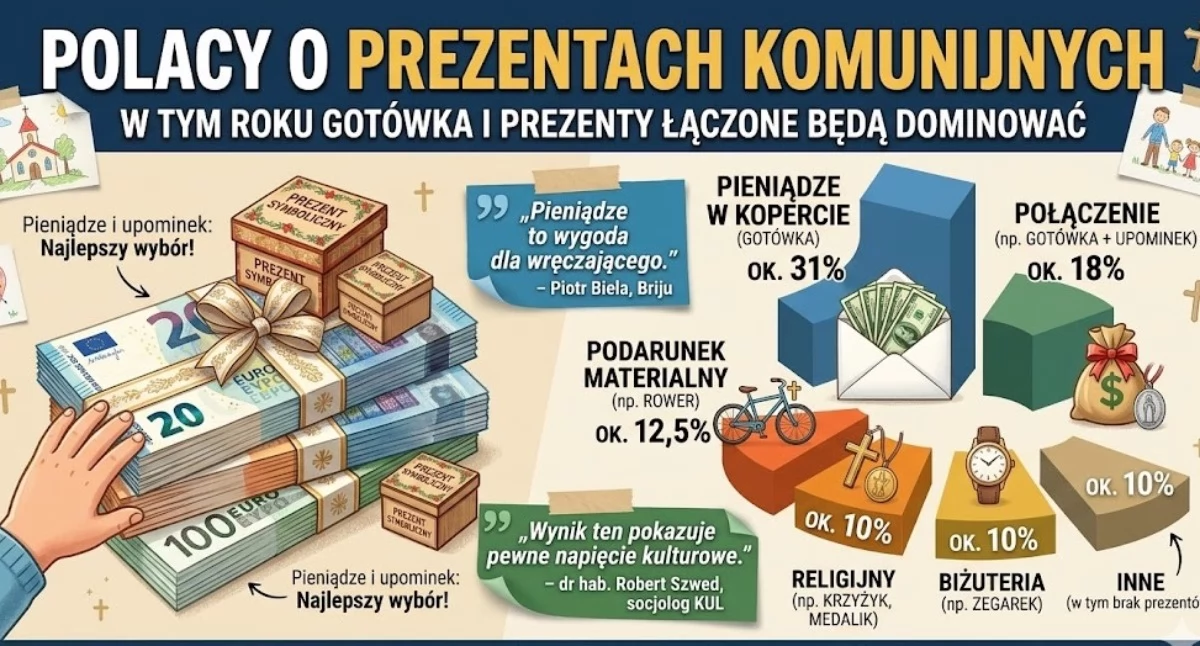 Społeczeństwo, Prezenty komunijne Gotówka rower - zdjęcie, fotografia