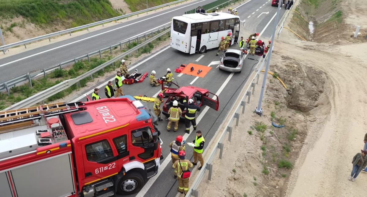 Straż Pożarna, Strażacy trenowali nowej obwodnicy Pułtuska - zdjęcie, fotografia