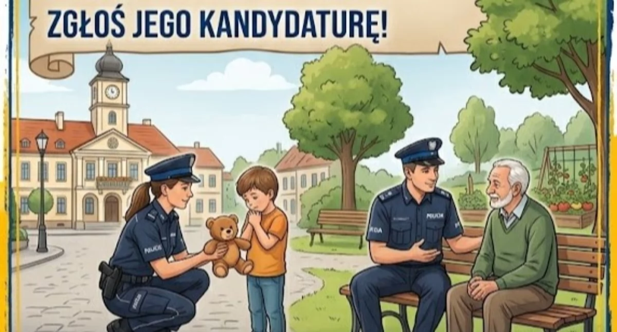 Społeczeństwo, Zostały zgłoszenie konkursu Policjant który pomógł - zdjęcie, fotografia