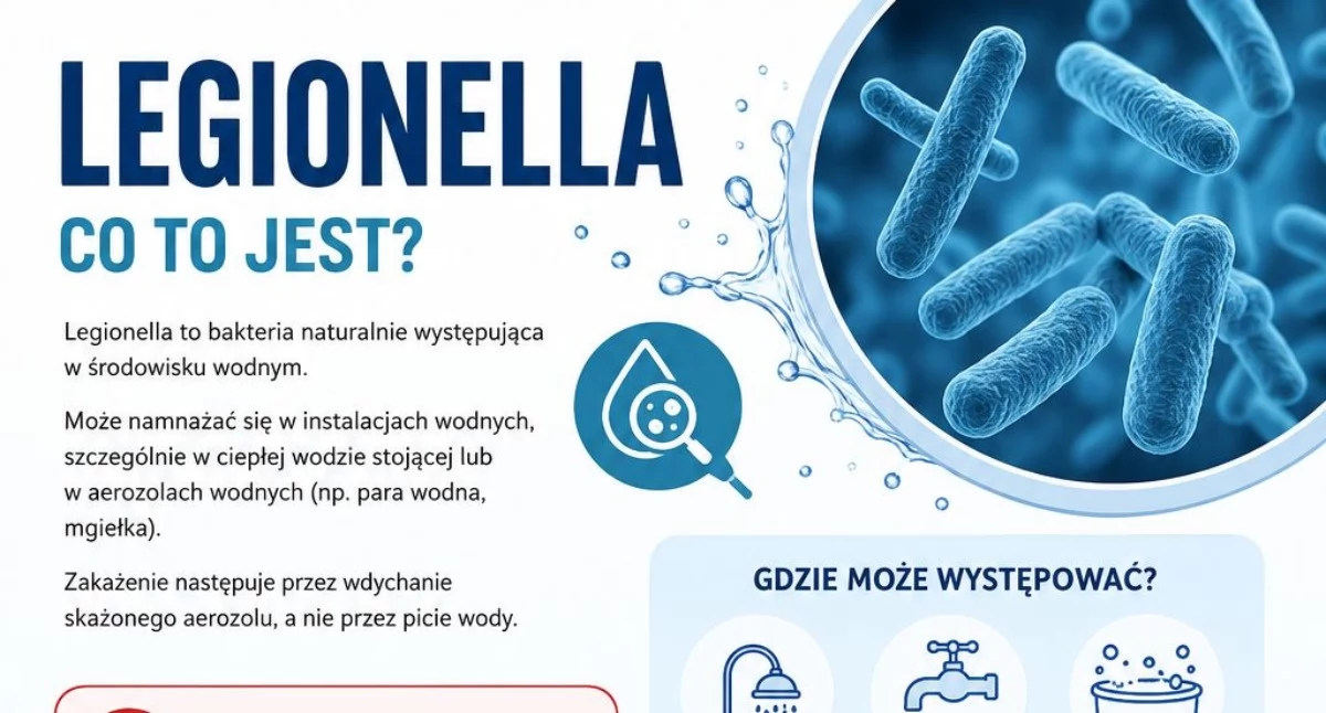 Komunikat, odnosi zapytań bakterię Legionelli - zdjęcie, fotografia