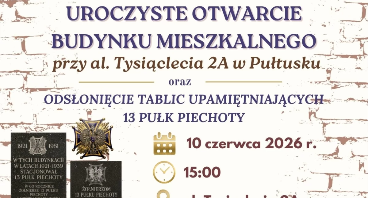Miasto, środę oficjalne otwarcie budynku Tysiąclecia połączone odsłonięciem tablic upamiętniających Pułk Piechoty - zdjęcie, fotografia
