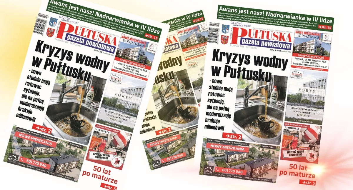 W aktualnym numerze PGP, numer Pułtuskiej Gazety Powiatowej sprzedaży wtorku czerwca - zdjęcie, fotografia