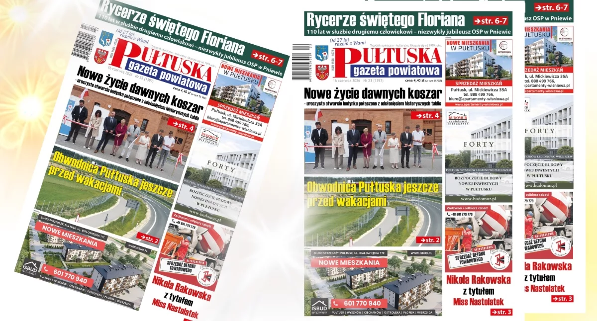 W aktualnym numerze PGP, numerze Pułtuskiej Gazety Powiatowej - zdjęcie, fotografia