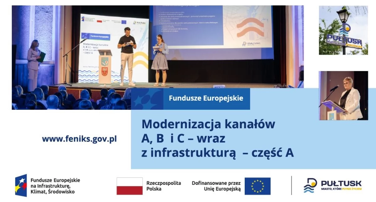 Artykuł zewnętrzny, Pułtusk rozpoczął rozdział Konferencja inaugurująca projekt „Modernizacja kanałów infrastrukturą część - zdjęcie, fotografia