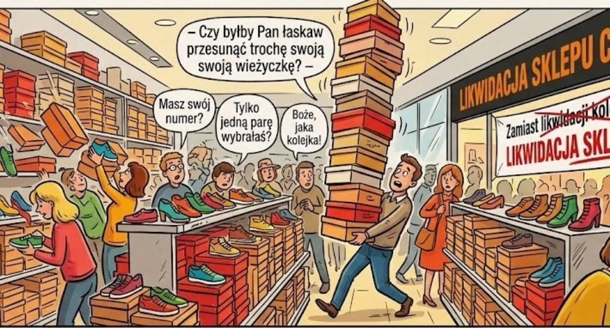 Społeczeństwo, przesunie swoją wieżyczkę Czyli likwidacja sklepu butami Vendo Parku Pułtusku! - zdjęcie, fotografia