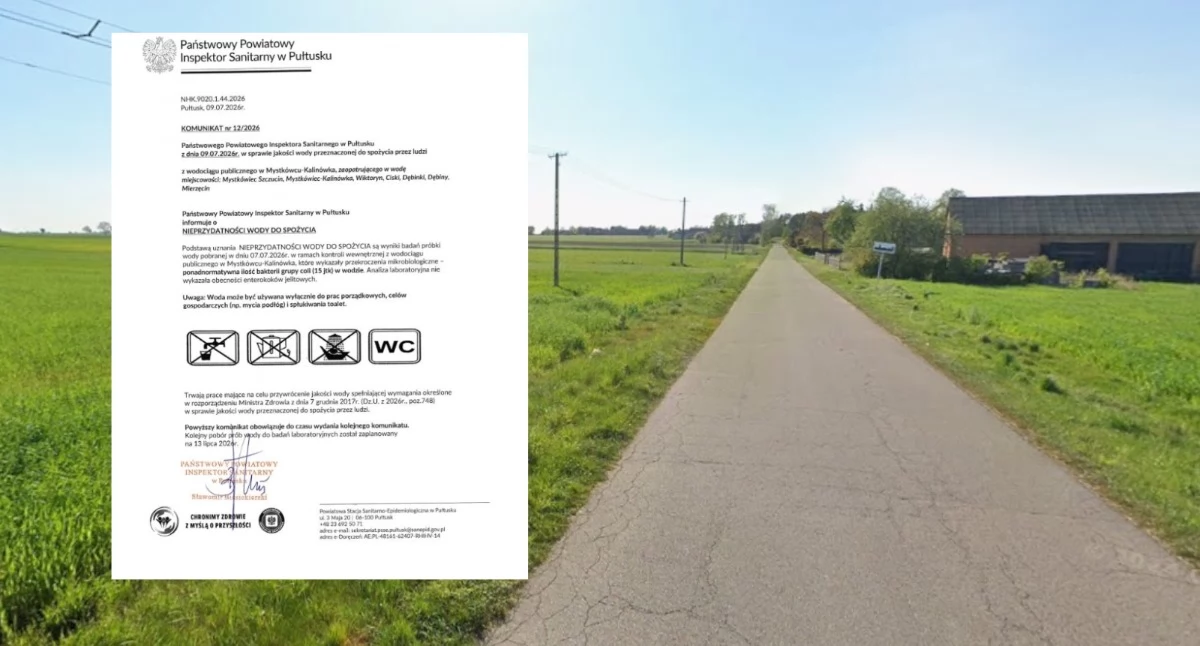 PILNY komunikat dla mieszkańców gminy Zatory: woda nieprzydatna do spożycia!