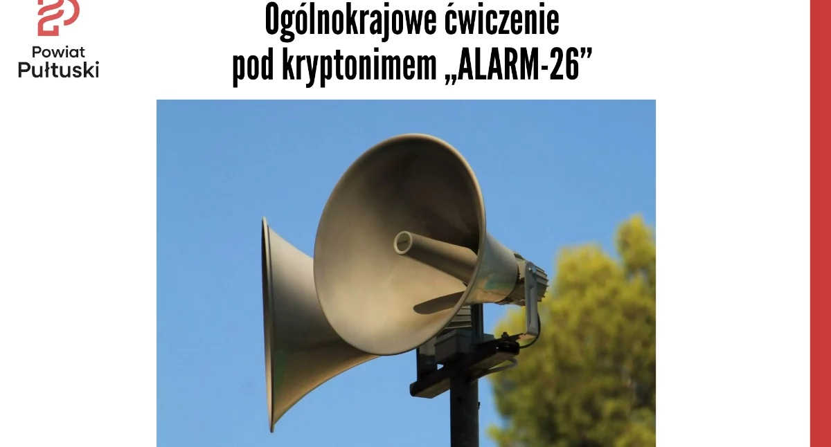 WIADOMOŚCI ZE STAROSTWA POWIATOWEGO, Ogólnokrajowe ćwiczenie kryptonimem ALARM - zdjęcie, fotografia