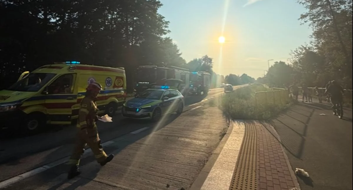 Policja, latek potrącony drodze rowerzystów Policja podaje szczegóły apeluje ostrożność podczas upałów - zdjęcie, fotografia