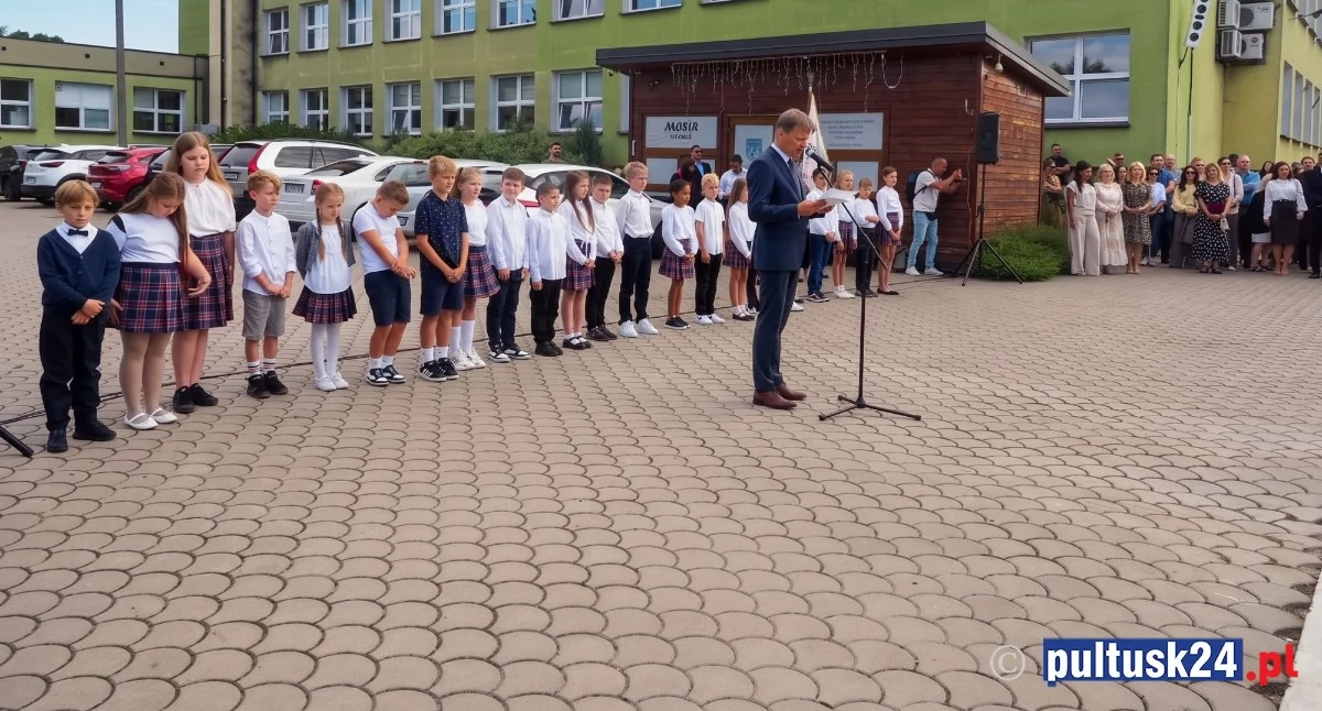 Edukacja, szkolny rozpoczęty! Uroczysta inauguracja pułtuskiej „Czwórce” - zdjęcie, fotografia