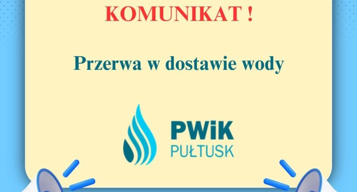 Awaria sieci wodociągowej w Pułtusku. Kilka ulic bez bieżącej wody