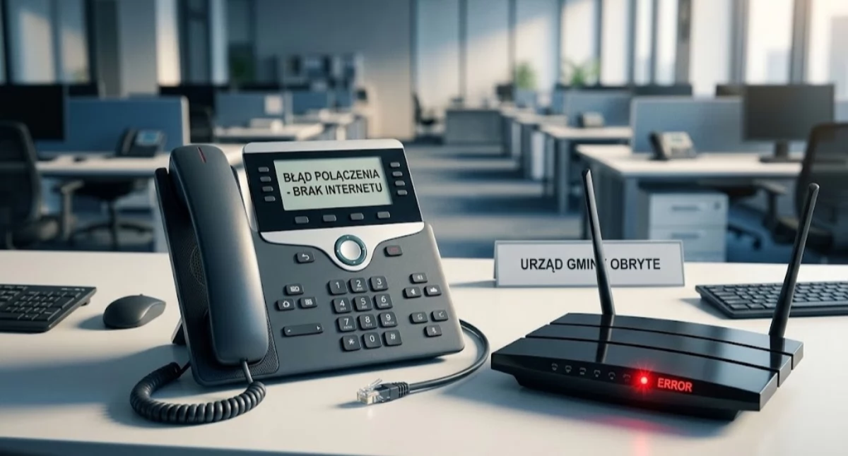 Społeczeństwo, Gmina Obryte odcięta sieci Utrudnienia telefoniczne urzędzie - zdjęcie, fotografia