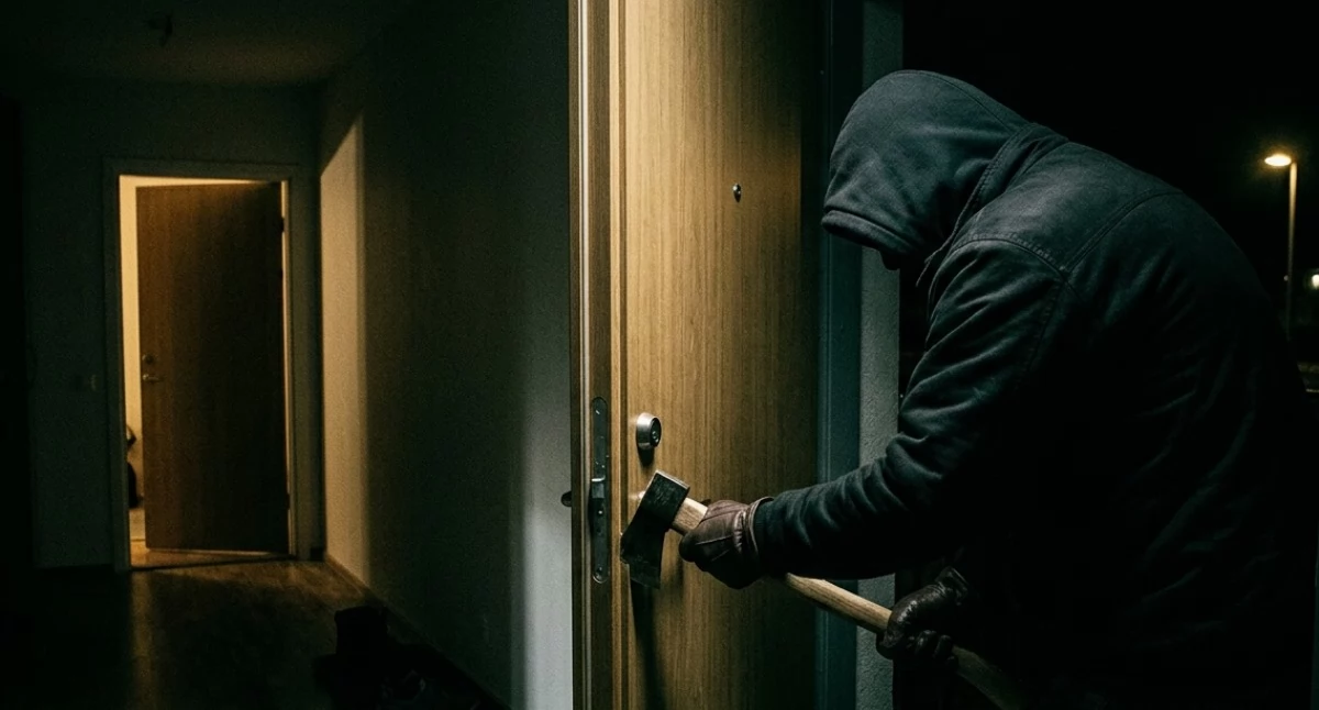 Z siekierą na drzwi. Agresor z powiatu pułtuskiego zatrzymany przez policję