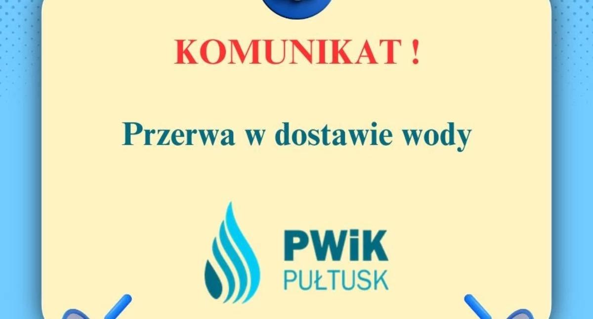 Komunikat, Awaria sieci wodociągowej Mieszkańcy - zdjęcie, fotografia