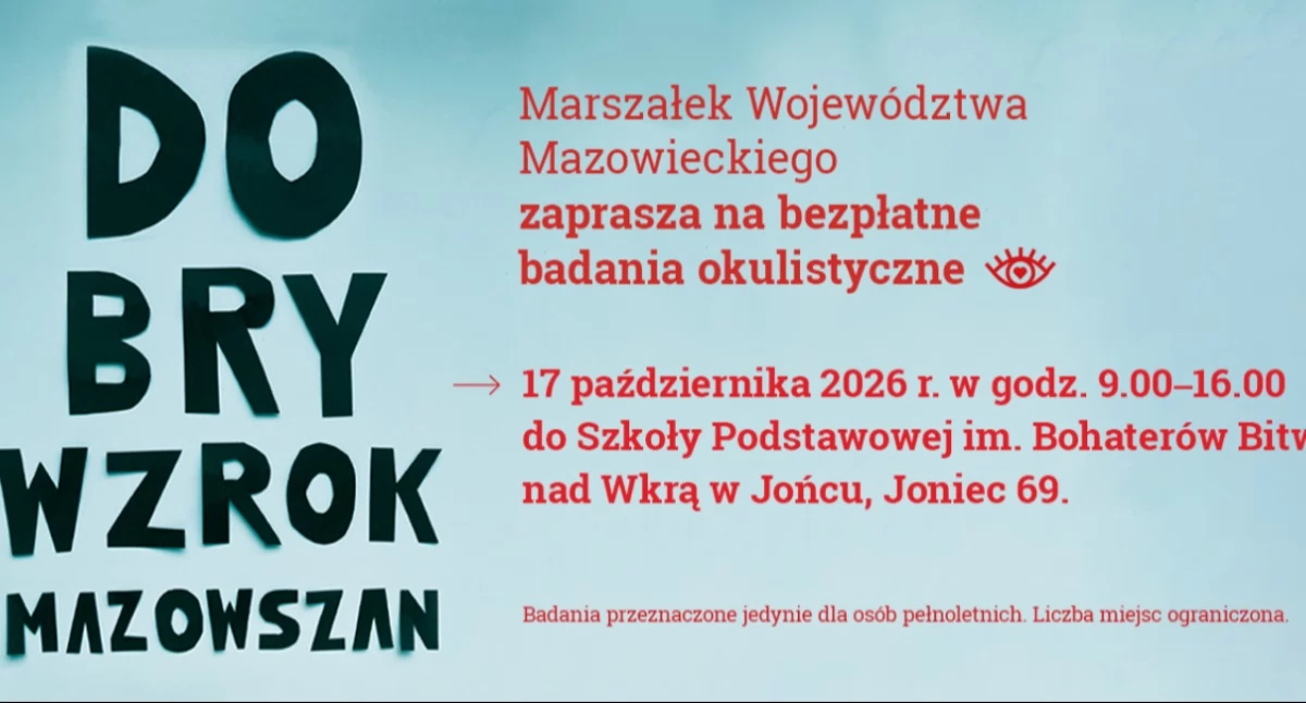 Wiadomości z Mazowsza, października darmowe badania okulistyczne Jońcu - zdjęcie, fotografia
