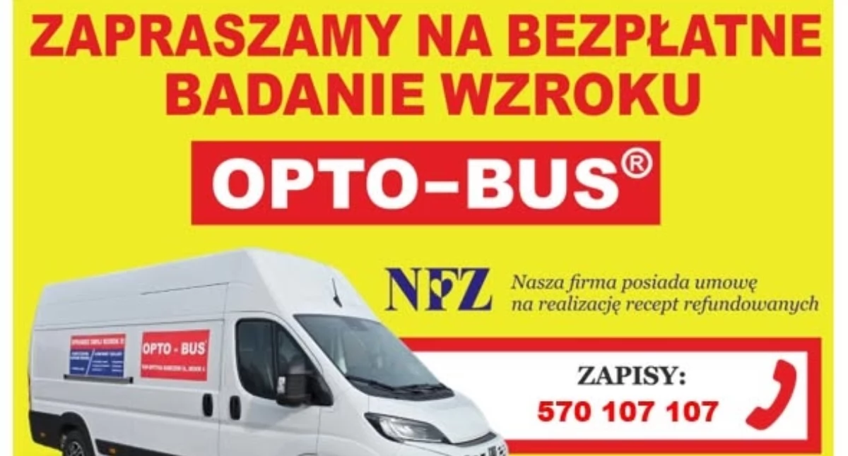 Gmina Obryte zaprasza na bezpłatne badanie wzroku w OPTO-BUSIE!