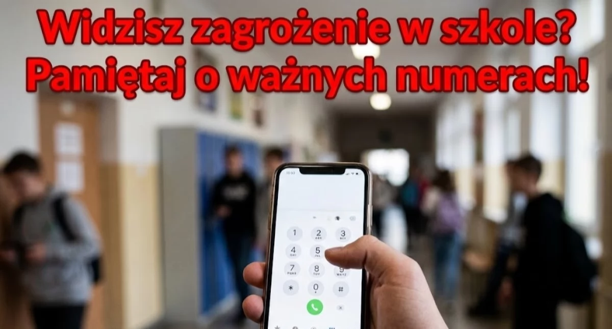 Pomoc, Widzisz zagrożenie szkole Pamiętaj ważnych numerach! - zdjęcie, fotografia